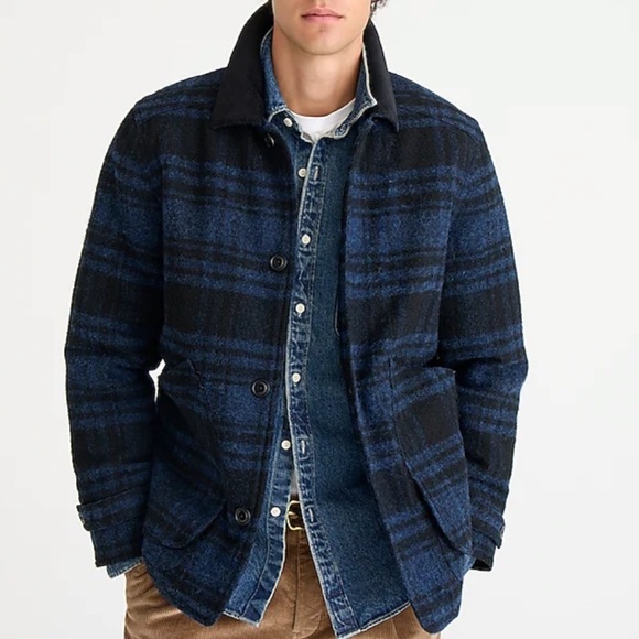 New J Crew Barn Jacket in plaid English wool with PrimaLoft